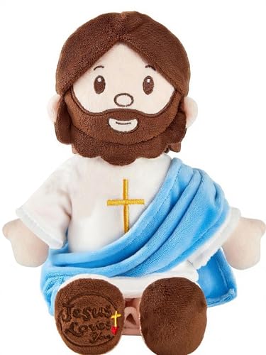 BOKUFLY Jesus Plush Doll Jesus Plushie Stuffed Toy Christian Stuff Religious for Kids Christening Easter 13