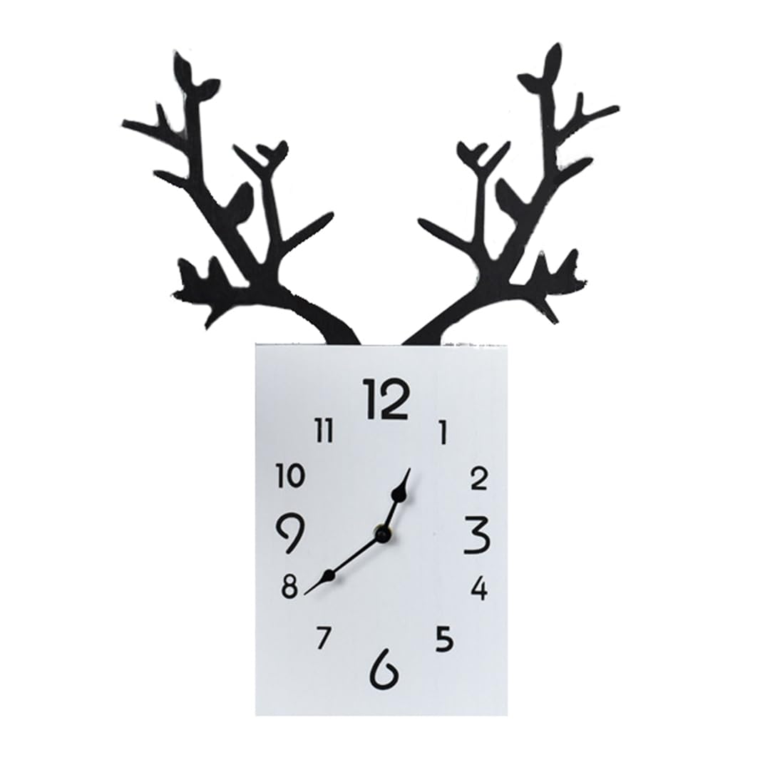 北欧 鹿の頭 壁掛け時計 シンプル モデル フォトフレーム付 【公式通販】