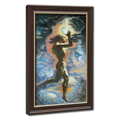 Toile Jean Delville Prometheus 1907 - Cadre mural décoratif bureau salon 20x30