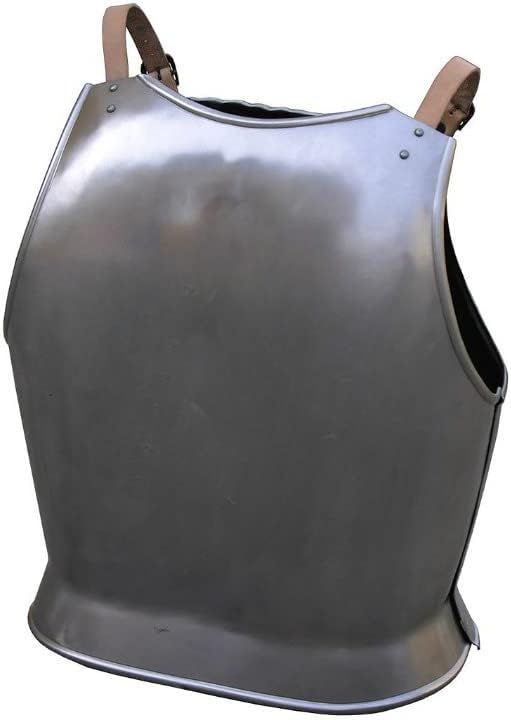 Medieval Gothic Breast and Back Plate Chest Armor Cuirass LARP Reenactment Armour Cosplay Halloween Costume Silver