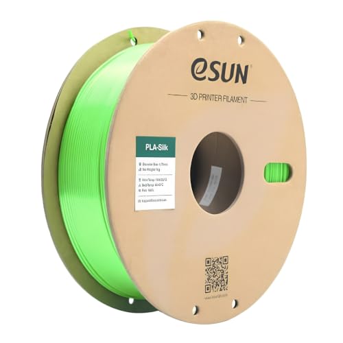 Image of eSUN 1.75mm Silk PLA 3D Printing Filament Green | Premium Silk PLA Filament for FDM 3D Printer with 1KG Net Weight Spool
