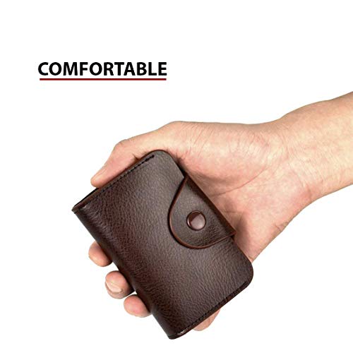 Stealodeal Dark Brown 15 Slots Leather Credit/Debit Card Holder Wallet for Men & Women (Set of 1 Dark Brown)