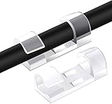 Material ABS y 64 organizadores de alambre por caja: diámetro del cable 0,7 cm (máximo), tamaño adecuado para la mayoría de cables, tamaño pequeño y ahorro de espacio.