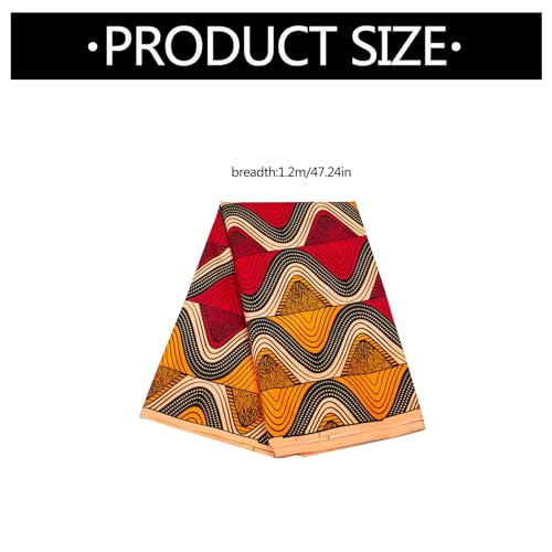 Tissu africain imprimé géométrique polyester ciré 2,9m pour patchwork et coussins - 7