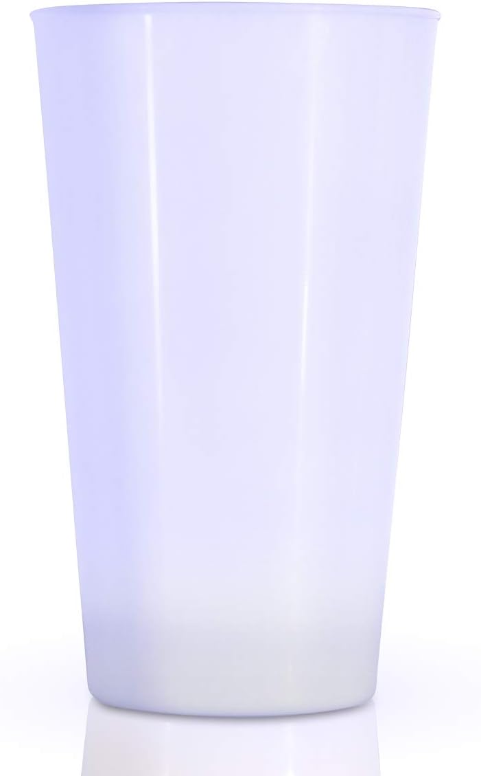 FlashingBlinkyLights White LED Glow Cups for Light Up Party Drinks (Set of 4)
