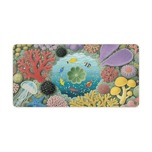 Coral Reef Desk Mat Fashion Large Mouse Mat Non-Slip Rubber miniatura 1
