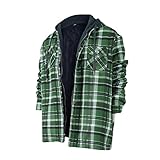 SOOUICKER Flanellhemd Herren Gefüttert Kariert Winterjacke Herren Warm Holzfäller Jacke Herren Winter Sweatjacke Herren mit Kapuze übergangsjacke Herren Flanell Kapuzenjacke Herren Winter