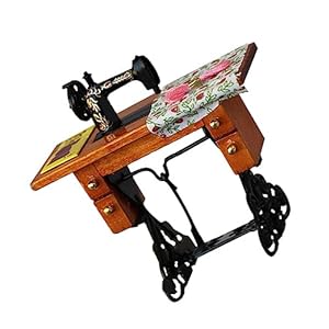 TEHAUX Poppenhuis Naaimachine Houten Meubilair Speelgoed Voor Babypoppen Mini Poppenhuis Mini-meubels Vintage Inrichting Huis Goederen Metaal Model Naaien Gereedschap