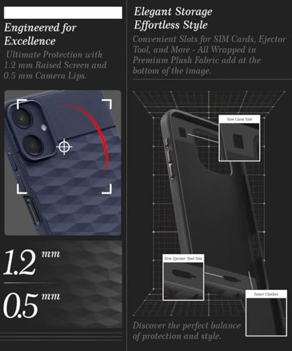 Image of WOW IMAGINE Back Cover for Samsung Galaxy M17e 5G | F70e 5G | M07 | F07 | A07 | A07 5G with Hexa Cube Design | Ultra Slim | Inner Velvet Fabric | Matte Flexible Mobile Case | Camera Protection - Blue