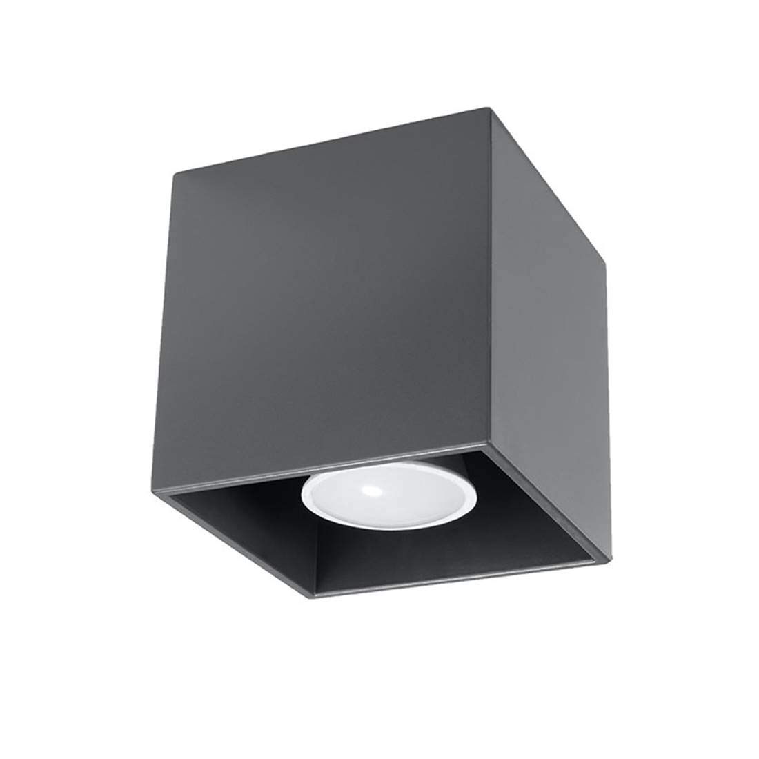 Sollux Lighting Quad Anthracite Quad Ceiling Light Aluminium With Rectangular Shade - Ceiling Light Living Room Dining Room Lamp - Kitchen Light Made Of Aluminium In Anthracite 10 X 10 X 10 Cm