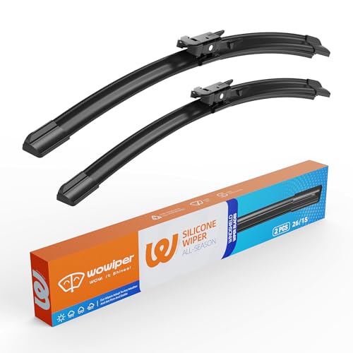 Image of Silicone Wiper Blades 26 inch + 15 inch Automotive Replacement Windshield Wiper Blades for Chevrolet Sonic 2020-2012 /SS 2017-2014 Premium All-Seasons OEM Quality Wipers for Front Windshield(Set of 2)