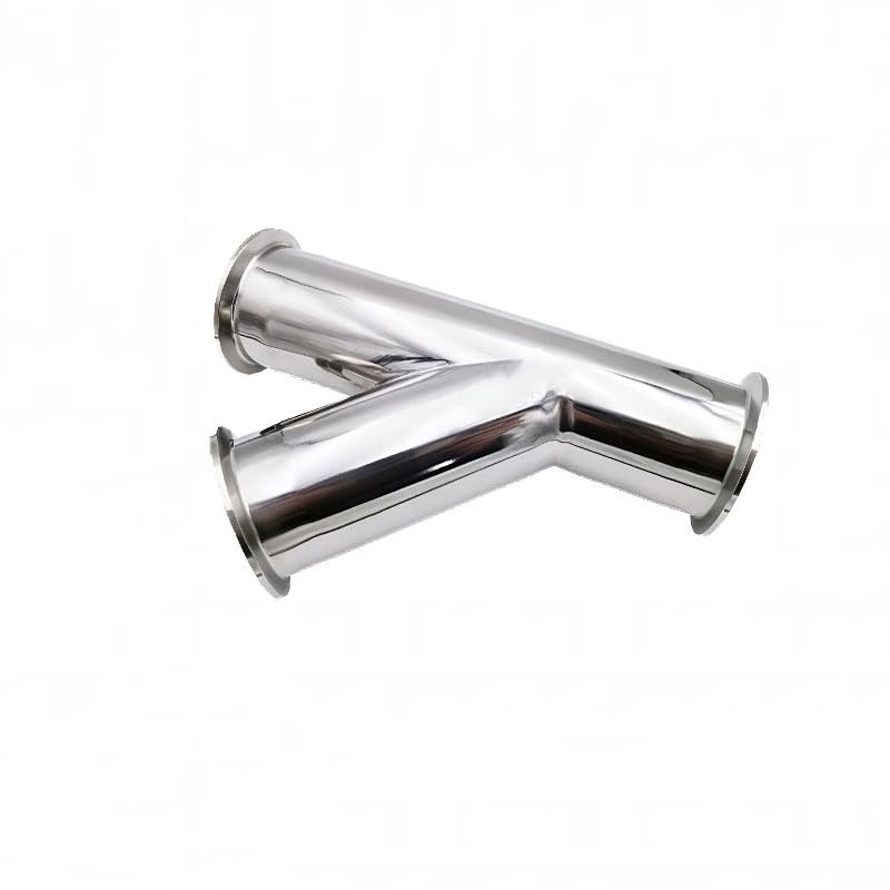 304 Stainless Steel Ferrule Y Type Pipe Fitting Connector Adapter Coupling ICXLPMC(38mm Ferrule OD 50.5)