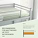 KOMFOTT Metal Low Bunk Bed Twin Over Twin, Heavy Duty Bunk Bed Frame with Ladder & Full-Length Guardrails, Metal Slatted Floor Bed Frame for Teens & Adults, No Box Spring Needed