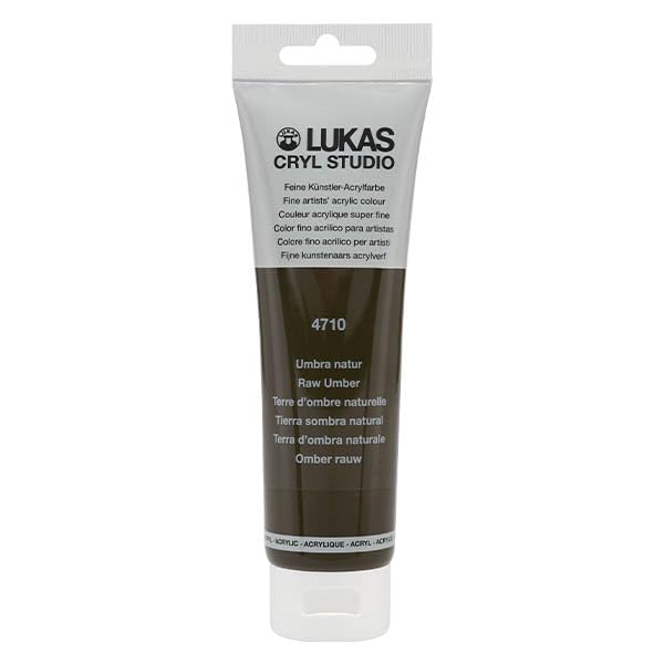Tube de peinture acrylique Lukas Cryl Studio teinte Ombre naturel de 125 ml