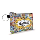 BDM - Monedero de Madrid | Puerta de Alcala, Oso, Cibeles y Flamenco español| Cartera con Cremallera y Anilla Llaves (12,5 x 8,5 cm) - Modelo 1