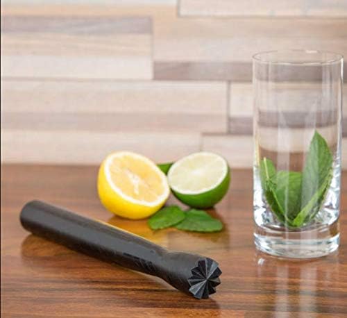 (Pack of 6) Poly Black Bar Muddler for Cocktails Triangular Head Professional Drink Muddler Bartender Tools