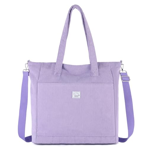 Cabas Femme Grand Format Léger en Velours pour Transporter un Ordinateur au Travail