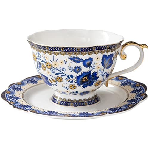 Tasses à thé et soucoupes céramique avec pot à sucre de table