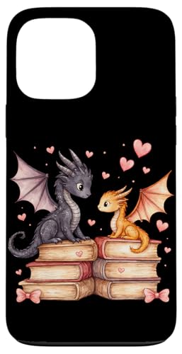 Dragons Couple Lecture Livres Fantasy Book Lover Littérature Coque pour iPhone 13 Pro Max