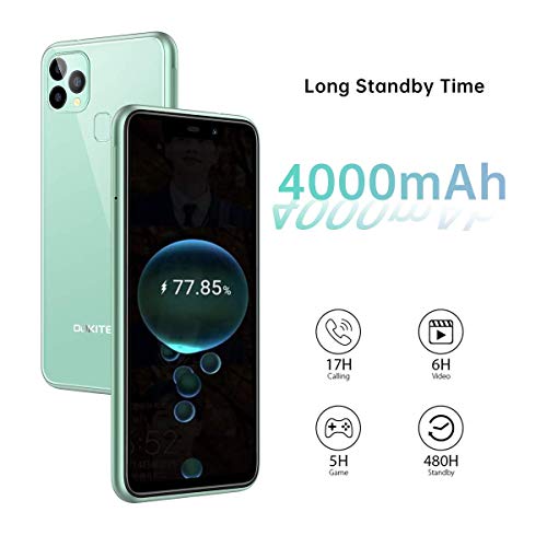OUKITEL C22 Unlocked Cell Phone, 2021 Dual SIM Smartphone 5.86 Inch HD Screen+, 4GB+128GB Android 10 T-Mobile, Rear 3 Camera Face/Fingerprint ID(Green)