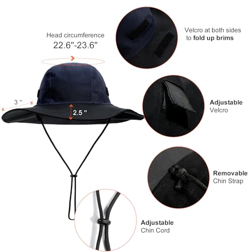Chapéu feminino de inverno impermeável chapéu de chuva forrado com lã quente UPF50+ boné masculino a