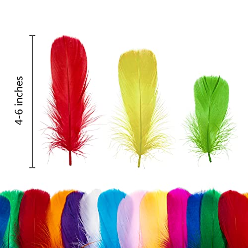 Piokio 100 Pcs Natural Colorful Goose Feathers In Bulk 4-6 Inch(10-15 Cm) For Cupcake Decorations, Diy Art And Dreamcatcher #TOP1