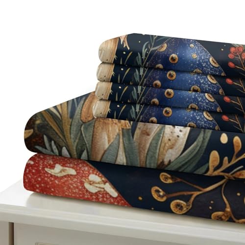 Housse de couette champignons lit simple 135x200 anti-plis avec zip - 6