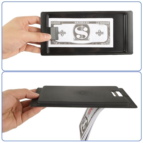 SHUESS 32 Pack Black Check Holders, Restaurant Check Presenters, Check Presenter Trays Guest, Plastic Tip Trays Waitress Used in Restaurants, Cafes