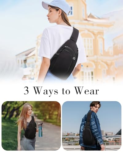 Image of Sling Bag Nylon Crossbody Bags for Women with Anti-theft RFID Blocking Pocket Cross Body Purse Adjustable Shoulder Strap