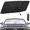Parasol Coche Parabrisas Delantero,Plegable y Reflectante, 140x80cm,Protector Solar Anti-UV y Calor,Accesorio Universal para Coches y SUV,Fácil de Instalar y Guardar