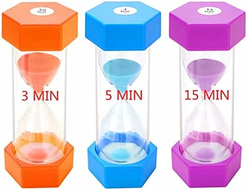 Sand Timer 3/5/15 Minutes Hourglass Timer: Colorful Sand Watch
