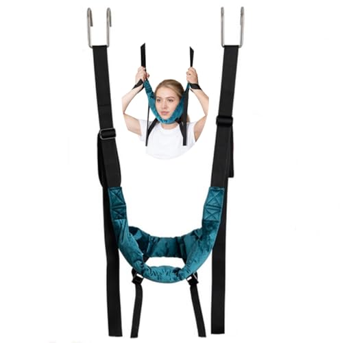 Portable Cervical Traction Harness Neck Stretcher for Home-Adjustable Neck Traction Strap for Neck Fatigue Relief for Adults (Hook Design)