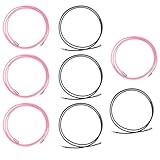 TioRacY 8 Stück Lederband für Ketten 3mm Lederkette Damen, Lederhalsband Männer, Halskette Aus Lederband, Lederhalsband Damen, Schwarz Und Rosa, Für DIY Schmuck, Geschenkidee(40-60cm)