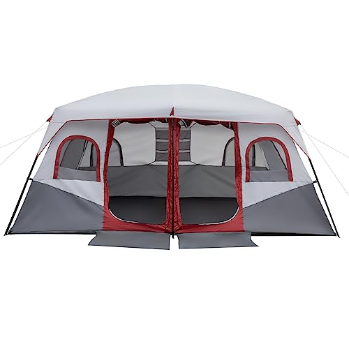 Carpa familiar para camping 10 personas, 2 habitaciones, portátil y grande