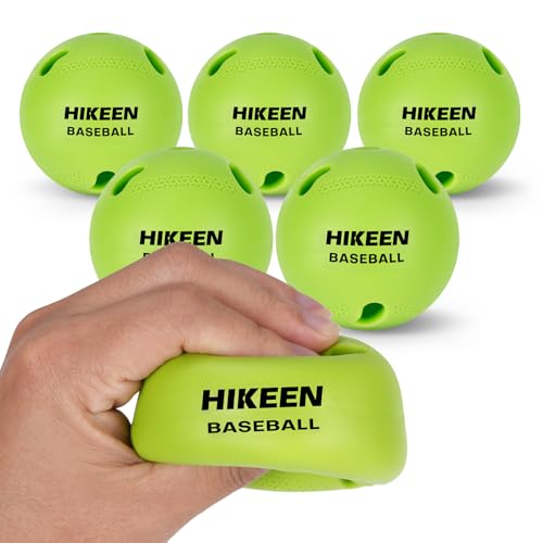 Hikeen 6 Pack Limited Flight Practice Baseballs – Safe & Durable for Small Space, Regulation Size Training Baseballs for Hitting, Pitching & Batting
