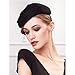 Vintage Wool Felt French Beret Fascinator Pillbox Hats Cocktail Party Wedding Church Fedora Black