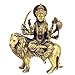 Brass Sherawali Vaishno devi Ma Durga Statue with Lion Mount, Traditional Antique Gold Finish, 4x2x5 inches, Religious Hindu Idol for home temple mandir pooja room or home decor , navratri durga pooja