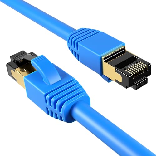 Image of Cables Direct Online Cat8 Blue 5FT SFTP Ethernet Patch Cable 40Gbps 2000Mhz Connection 26AWG Shielded Copper RJ45 Backwards Compatible with Cat5, for Cat6, Cat7 for Modems, Routers, Networks
