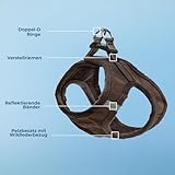 Voyager Step-In Plüsch-Hundegeschirr by Best Pet Supplies - Step-In-Westengeschirr für kleine und mittelgroße Hunde, Weicher Plüsch, Schokolader, size M - Brust 40- 45 cm