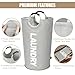 DOKEHOM 90L Large Laundry Basket, Collapsible Laundry Bag, Freestanding Tall Clothes Hamper, Foldable Washing Bin (Grey)