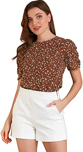 Image of TAGAS Women's Floral Puff Sleeves Western Top