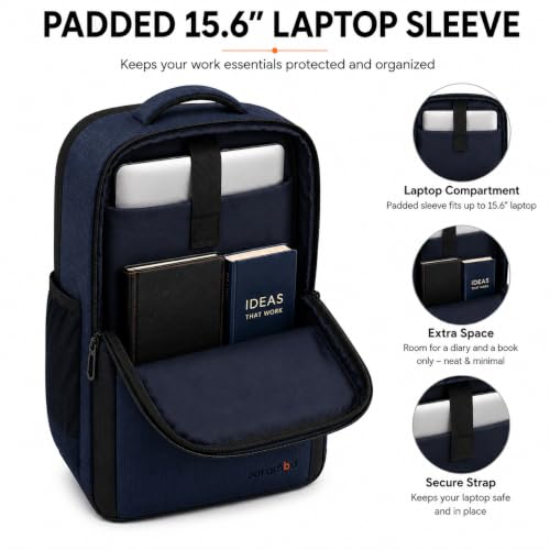 Image of CARAMBA CARRYMATE 26.5L Overnighter Laptop Backpack | Water Resistant Travel Bag with 15.6 inch Padded Laptop Sleeve, Trolley Strap & Dual Compartments for Office, Business, College Men & Women