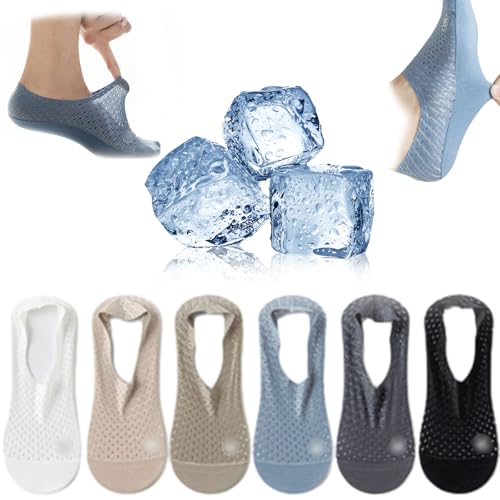High-End Ice Silk Mesh Socks,Invisible Non-Slip Breathable Ice Silk Socks,Low Cut Thin No Show Loafer Socks for Men