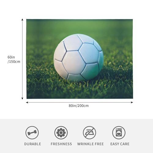 Couverture polaire football vert 203x152 cm pour lit