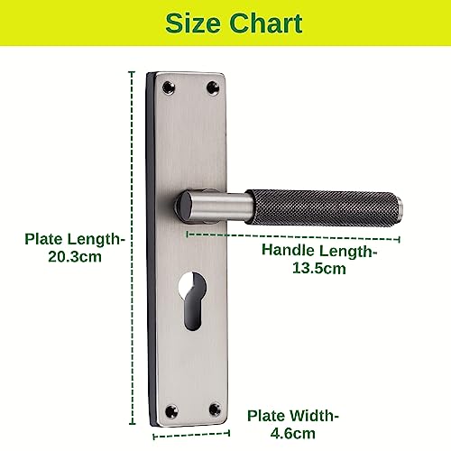 Image of Atom 8 Inch Heavy Duty Mortise Door Lock with Both Sided Key for Bedroom, Living Room, Main Door, Black-Silver Finish | 3 Keys | Lockset for House Hotel Office (MIA-D-CYBSK)