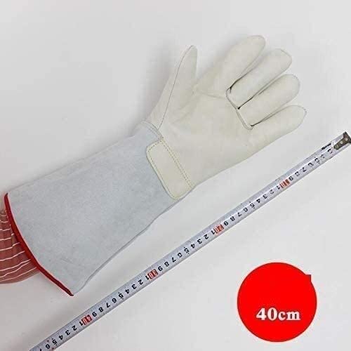 BArobo Guantes de jardinería, Guantes Resistentes al calo Guantes de Soldadura Guantes ignífugos y térmicos Guantes de Cuero con nitrógeno líquido a Baja Temperatura Guantes de jardinería 40 cm