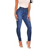 >> CARACTERÍSTICA DE DISEÑO: Los pantalones largos de mezclilla para mujer tienen un diseño elegante, cintura alta, corte ceñido, pitillo elástico, push up, con bolsillos, moda clásica.