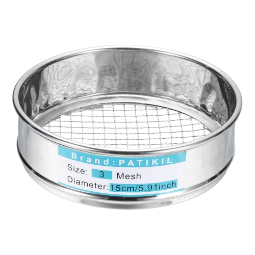 PATIKIL Lab Sieve 3 Mesh 6.7mm 5.9"/15cm Diameter Sifting Screen