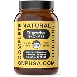 Complete Natural Products Digestive Enzyme Capsules, 550mg, 100ct | Plant-Based Formula, Organic Capsule Shell, Supports Digestive Balance & Nutrient Absorption
