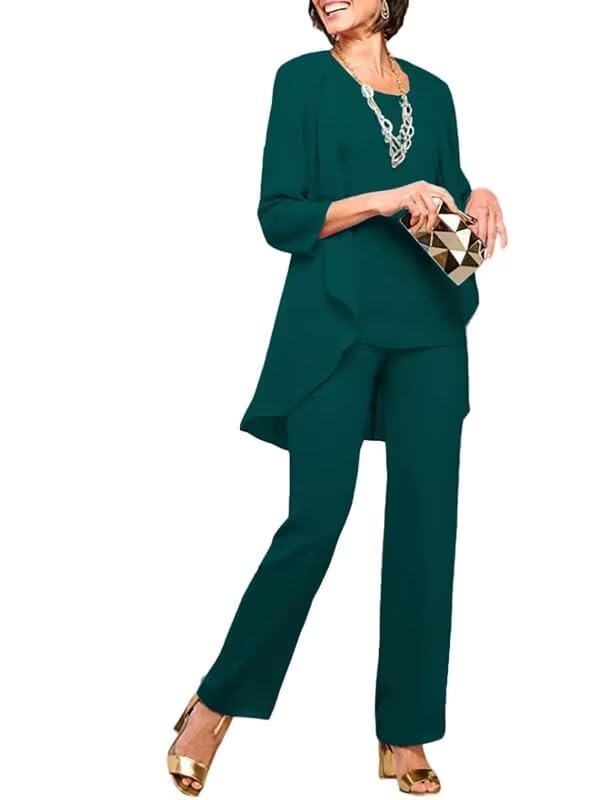 Chiffon Mother of The Bride Pant Suits for Wedding Pieces